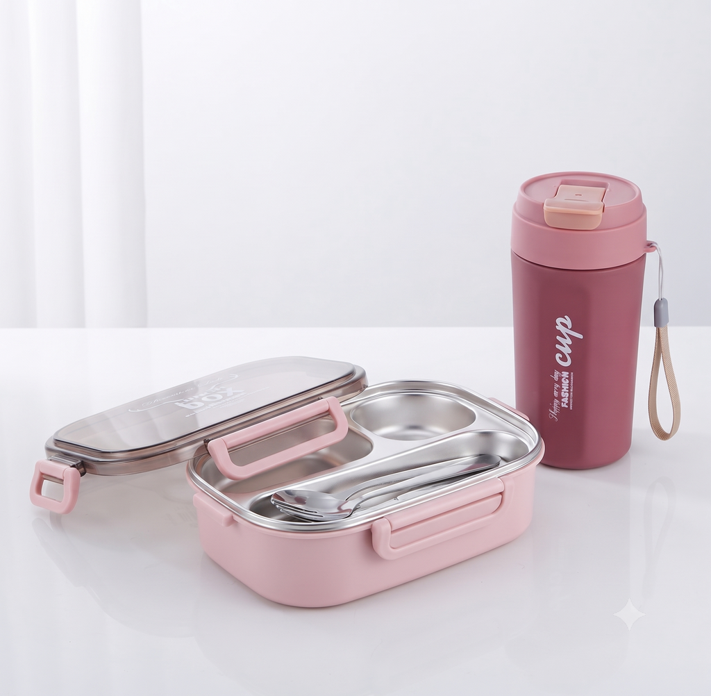 Urban Bento & Sip" Lunch Box and Tumbler Set