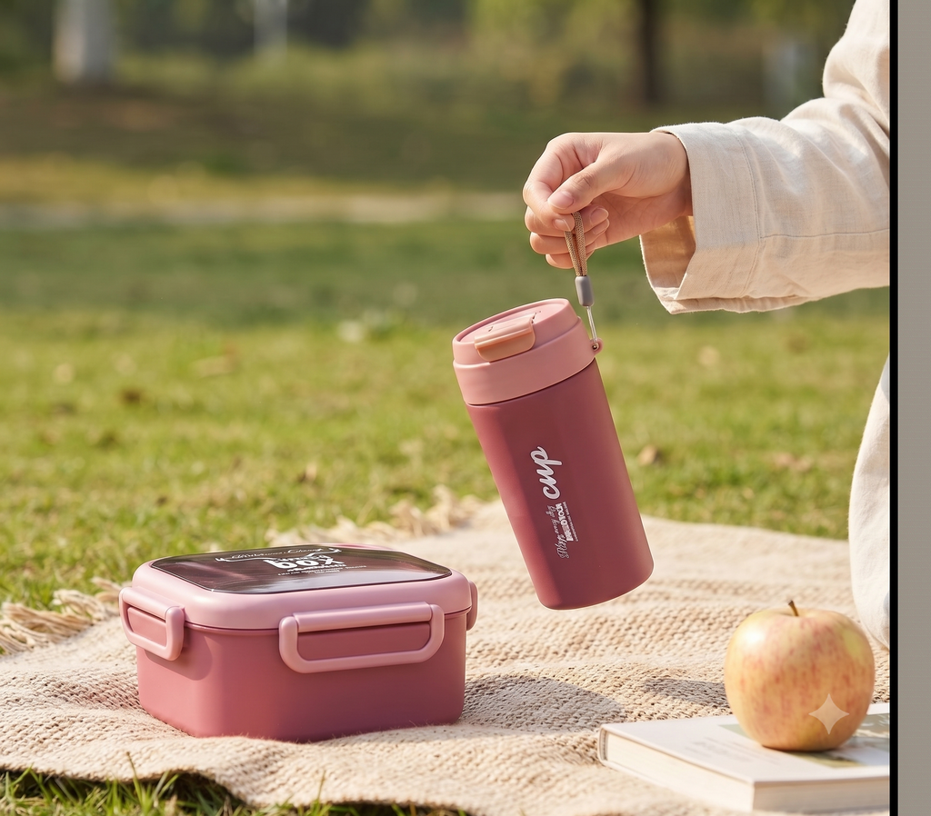 Urban Bento & Sip" Lunch Box and Tumbler Set