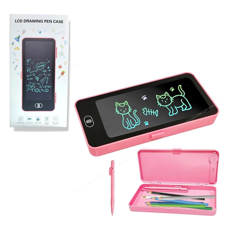 Kids 2 in 1 LCD Writing Tablet Pencil Case, LCD Drawing Board with Stylus Pen