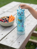 Kids Cute Bear Shaped Water Bottle with Ring Handle – Blue