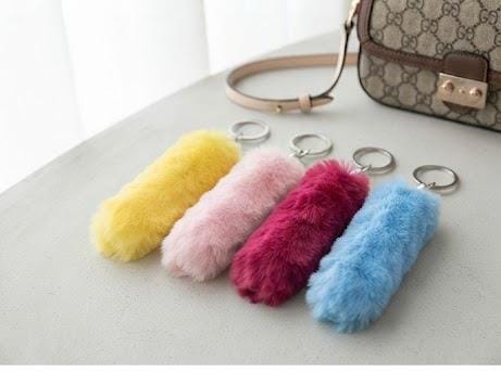 Soft Faux Fur Animal Tail Keychain