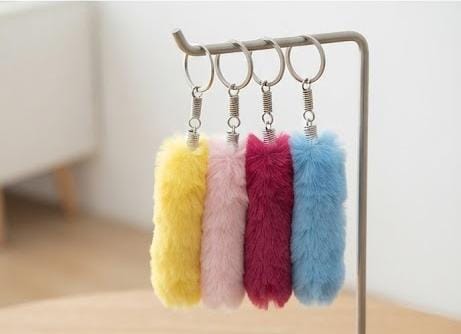 Soft Faux Fur Animal Tail Keychain