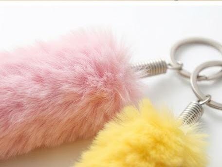 Soft Faux Fur Animal Tail Keychain