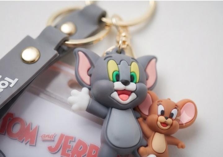 Tom & Jerry Cartoon ID Card Holder & Keychain