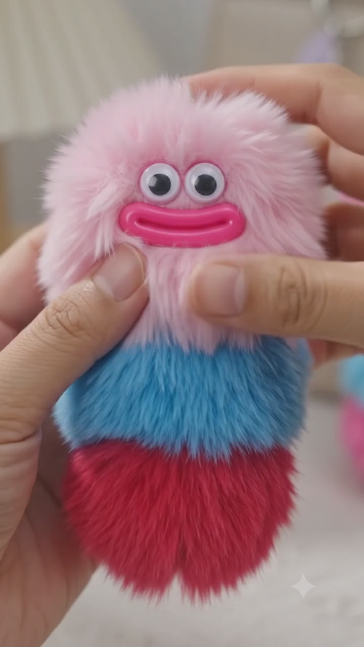 Rainbow Fluff Charm – Cute & Colorful Keychain