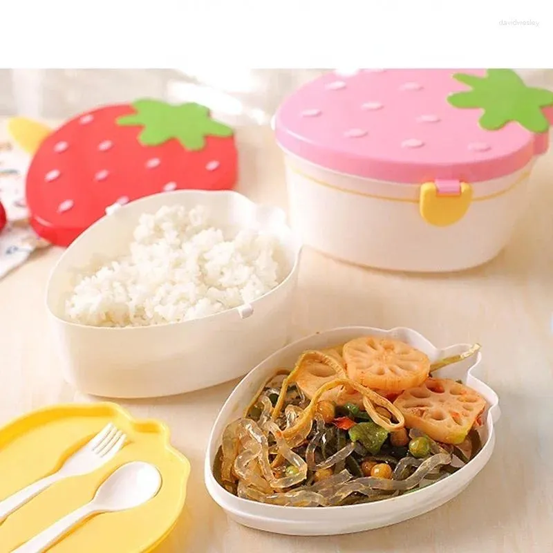 Red Strawberry Shape Tiffin Box