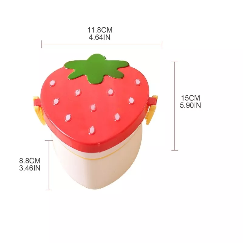 Red Strawberry Shape Tiffin Box
