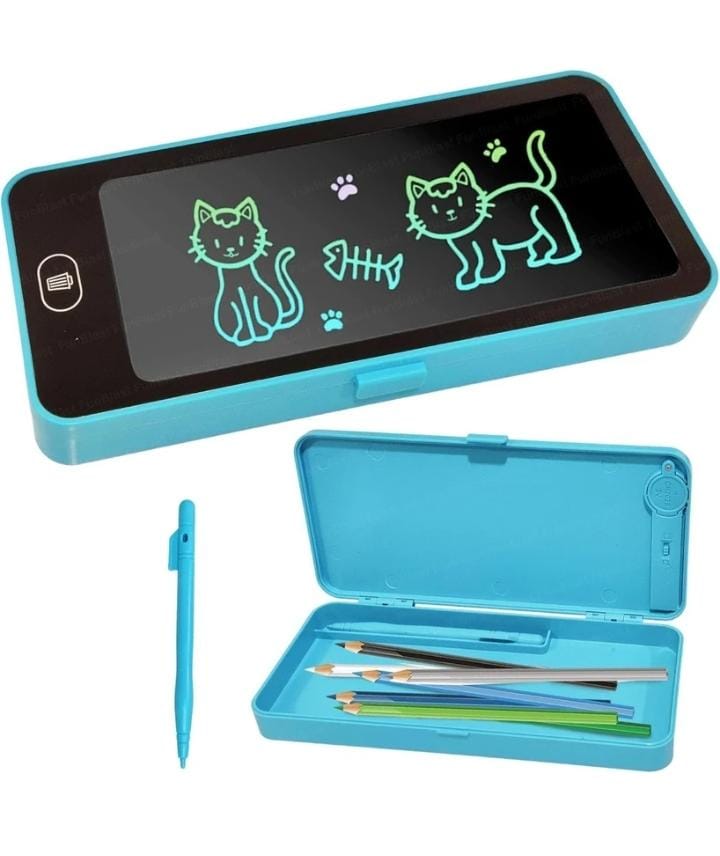 Kids 2 in 1 LCD Writing Tablet Pencil Case, LCD Drawing Board with Stylus Pen